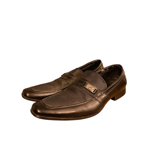 Calvin Klein Black Diamond Leather Bartley Loafer Oxford Dress Shoes Men\'s 9.5 main image 5